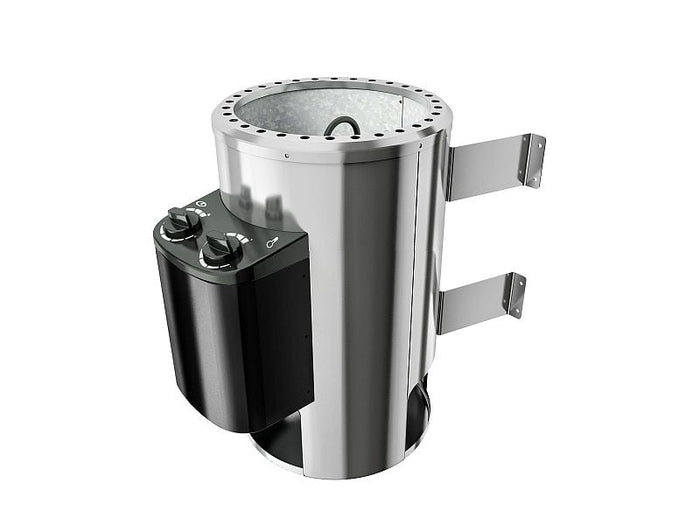 Karibu Sauna Antonia mit 3,6 kW Ofen integr. Strg und Dachkranz 38 mm