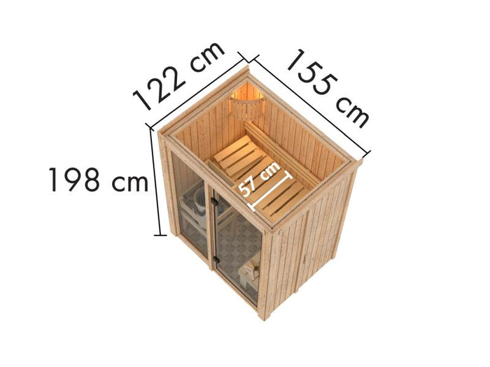 Karibu Sauna Avari 1 - ohne Ofen - ohne Dachkranz