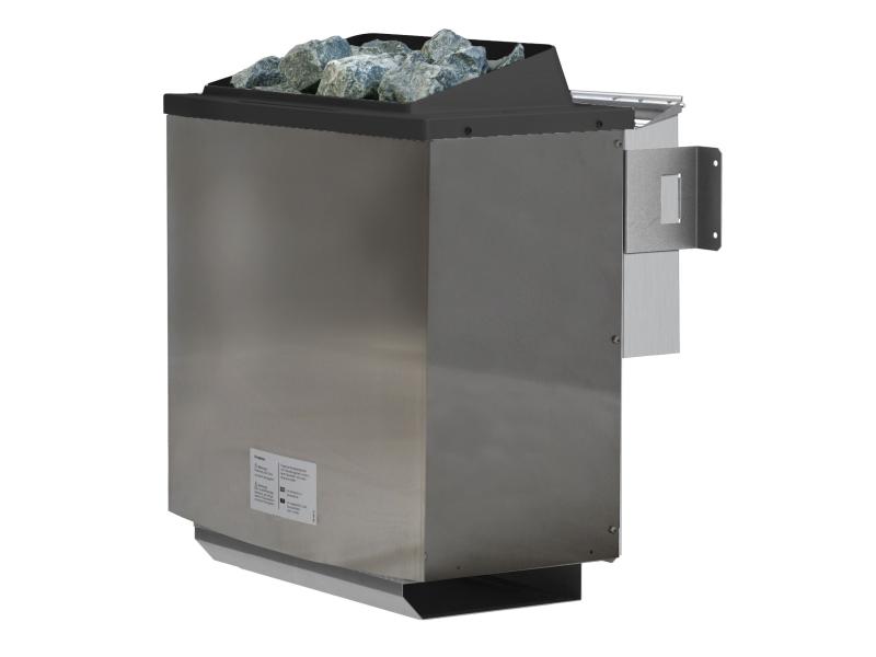 Karibu Sauna Elea inkl. 9 kW Bioofen ext. Steuerung mit klassischer Saunatür -mit Dachkranz-