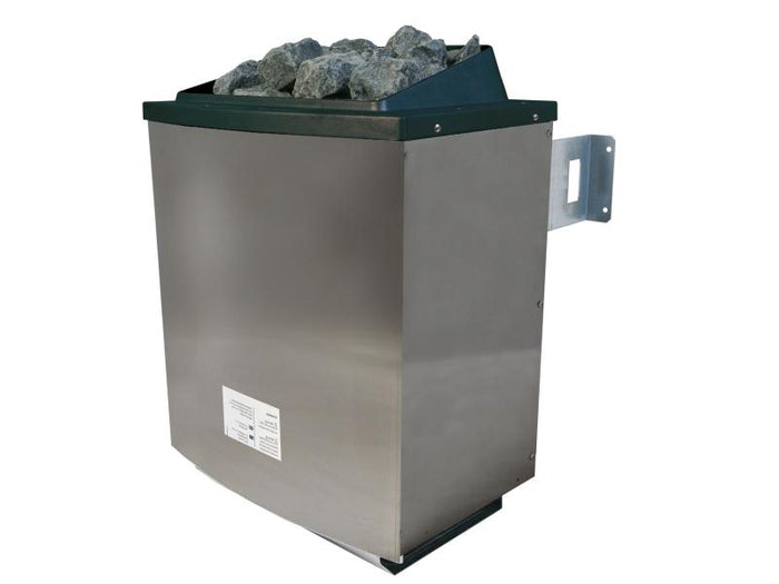 Karibu Sauna Elea inkl. 9 kW Ofen ext. Steuerung mit klassischer Saunatür -mit Dachkranz-