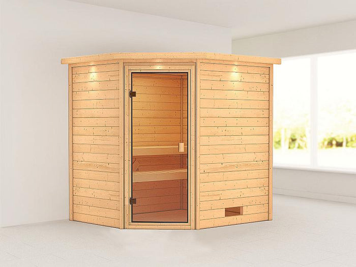 Karibu Sauna Elea mit Dachkranz 38 mm