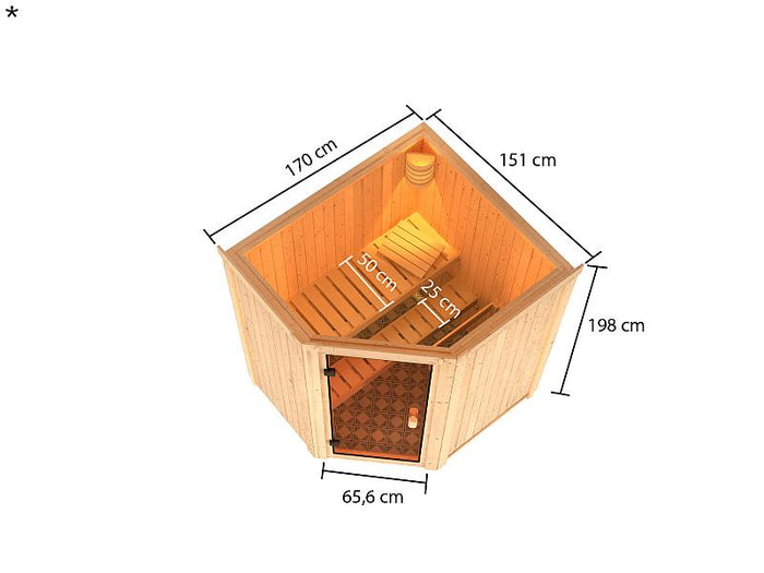 Karibu Sauna Faurin 68 mm