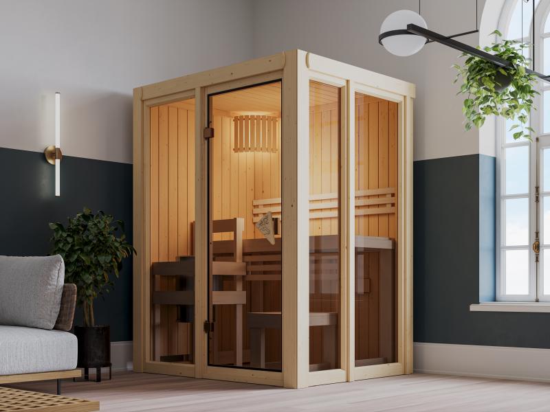 Karibu Sauna Irava 1 - inkl. 3,6 kW Bioofen ext. Steuerung