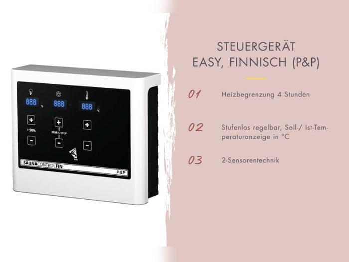 Karibu Sauna Irava 1 - inkl. 3,6 kW Ofen ext. Steuerung