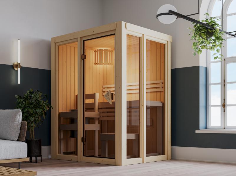 Karibu Sauna Irava 1 - inkl. 3,6 kW Ofen integr. Steuerung