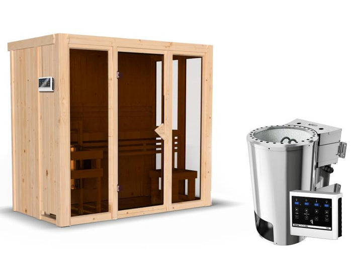 Karibu Sauna Irava 2 inkl. 3,6 kW Bioofen ext. Steuerung