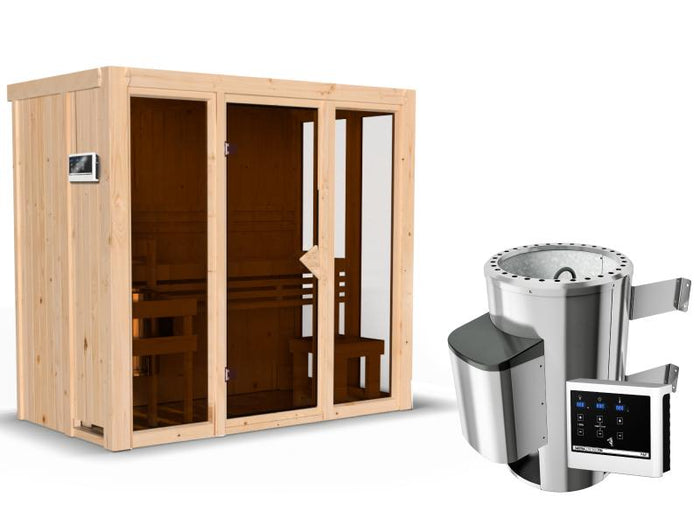 Karibu Sauna Irava 2 inkl. 3,6 kW Ofen ext. Steuerung