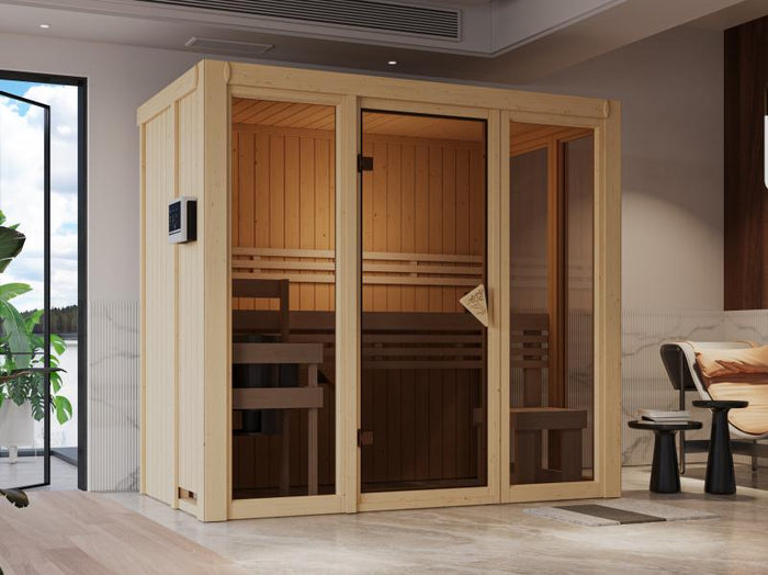 Karibu Sauna Irava 2 inkl. 3,6 kW Ofen integr. Steuerung