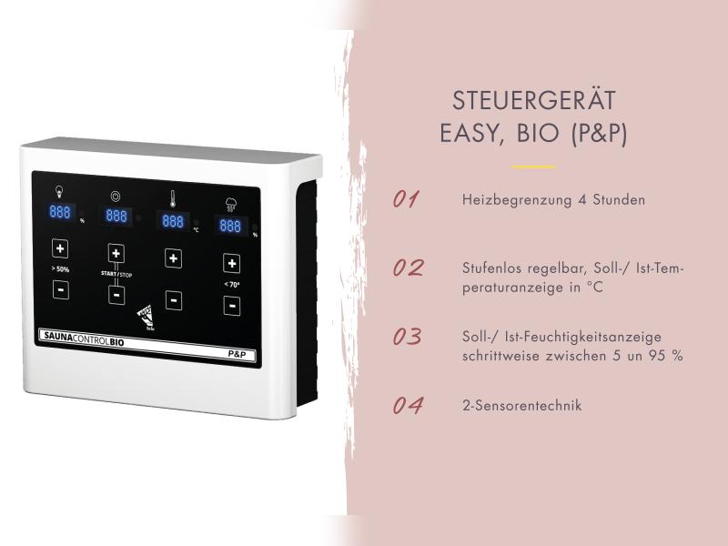 Karibu Sauna Irava 3 inkl. 3,6 kW Bioofen ext. Steuerung