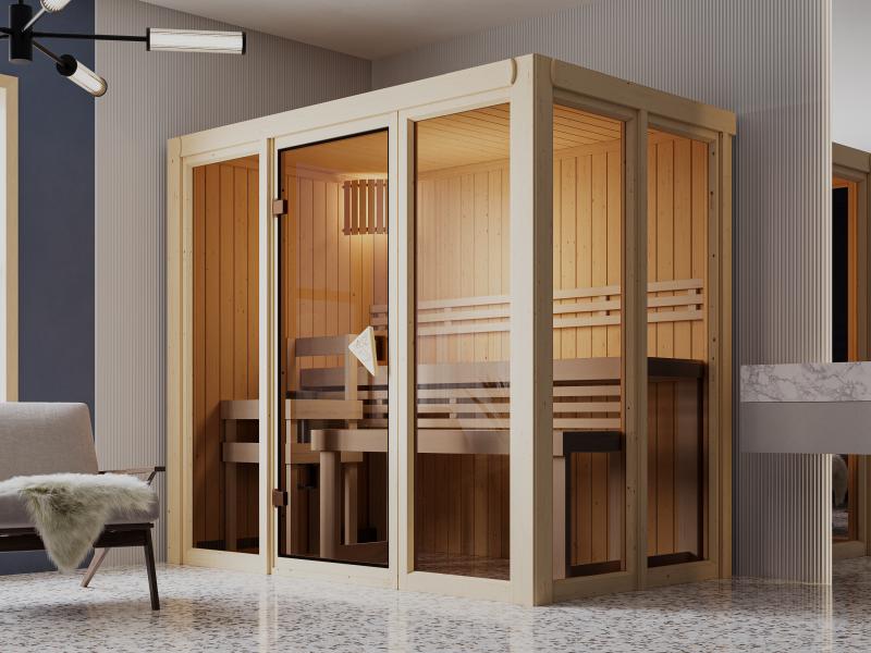 Karibu Sauna Irava 3 inkl. 3,6 kW Ofen ext. Steuerung