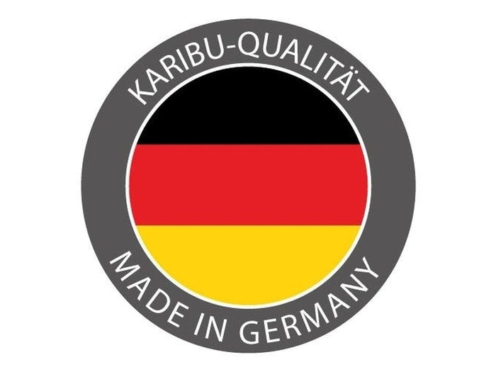 Karibu Sauna Jella inkl. 9 kW Bioofen ext. Steuerung mit klassischer Saunatür -mit Dachkranz-