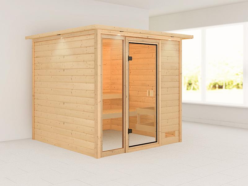 Karibu Sauna Jutta mit Dachkranz 38 mm