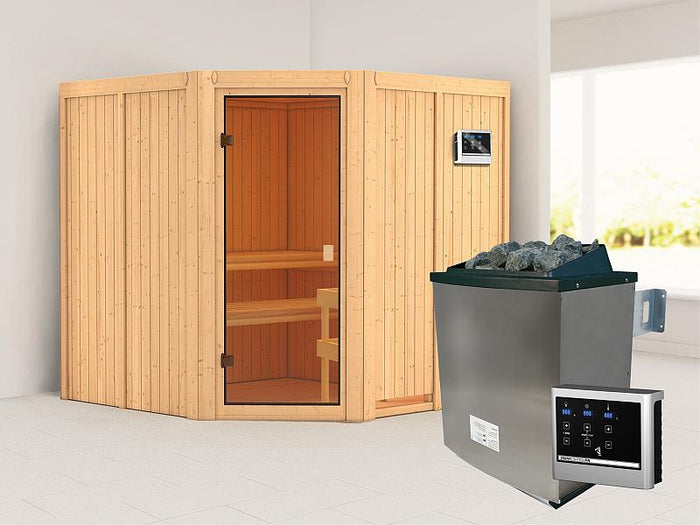 Karibu Sauna Kotka 68 mm inkl. 9 kW Ofen externe Steuerung