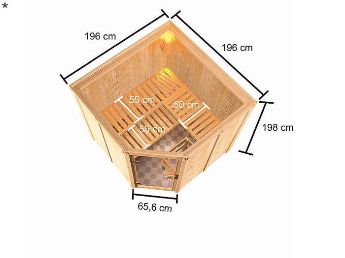 Karibu Sauna Kotka 68 mm