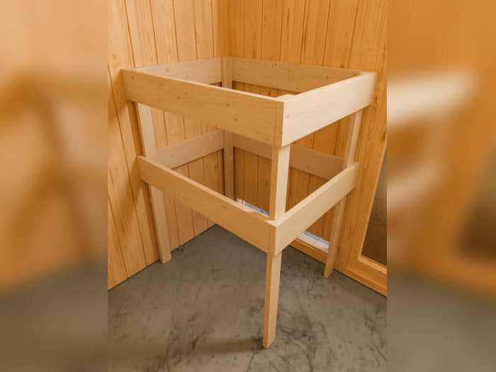 Karibu Sauna Larin inkl. 9 kW Bioofen externe Steuerung, mit bronzierter Ganzglastür - ohne Dachkran