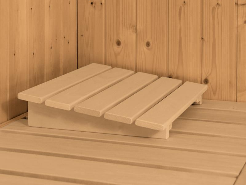 Karibu Sauna Larin inkl. 9 kW Ofen mit interner Steuerung, mit Dachkranz, mit energiesparender Sauna