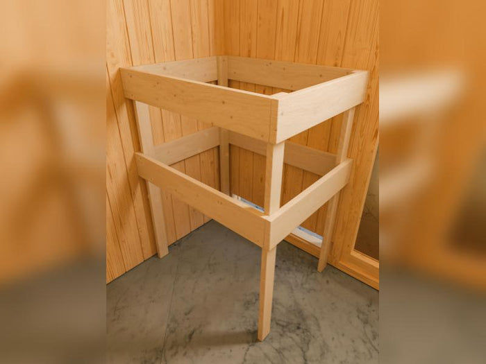 Karibu Sauna Mia inkl. 9 kW Ofen ext. Steuerung, mit energiesparender Saunatür -ohne Dachkranz-