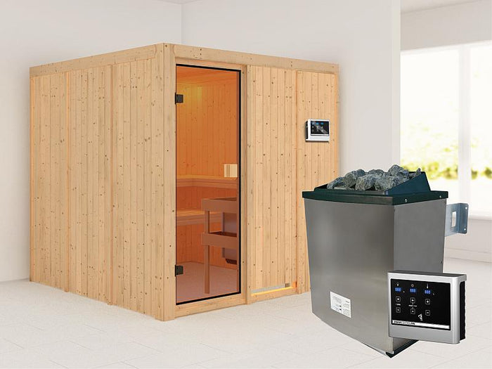 Karibu Sauna Oulu 68 mm inkl. 9 kW Ofen externe Steuerung