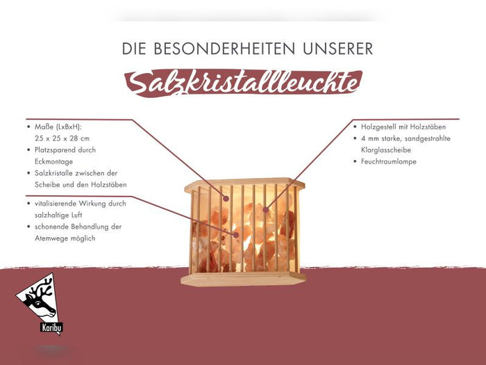 Karibu Sauna Salzkristalleuchte