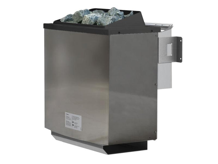 Karibu Sauna Siirin inkl. 9 kW Bioofen ext. Steuerung mit klassischer Saunatür - ohne Dachkranz -