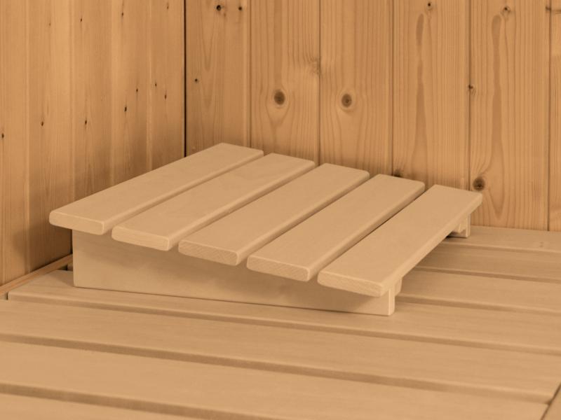 Karibu Sauna Siirin inkl. 9 kW Bioofen ext. Steuerung mit moderner Saunatür  -ohne Dachkranz-