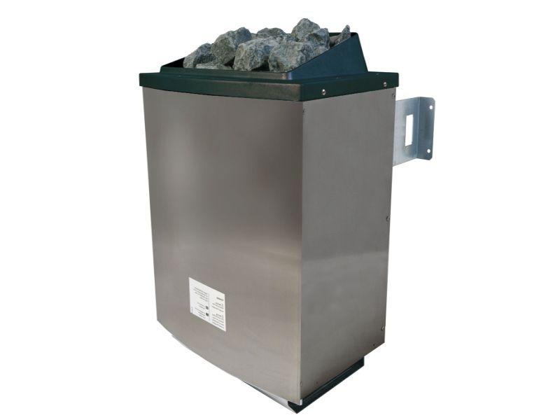 Karibu Sauna Sodin inkl. 9 kW Ofen ext. Steuerung  mit moderner Saunatür - mit Dachkranz -