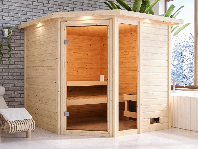 Karibu Sauna Tabea mit Dachkranz 38 mm