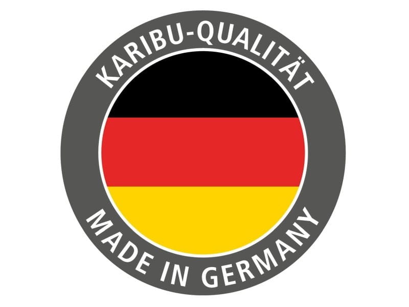 Karibu Sauna Variado inkl.  9 kW Bioofen ext. Steuerung, mit Energiespartür -mit Dachkranz-