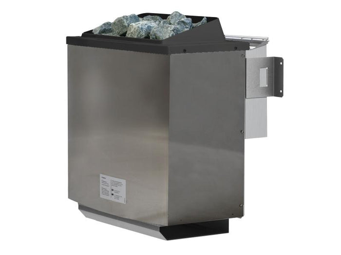 Karibu Sauna Variado inkl. 9 kW Bioofen ext. Steuerung, mit klassischer Saunatür -mit Dachkranz