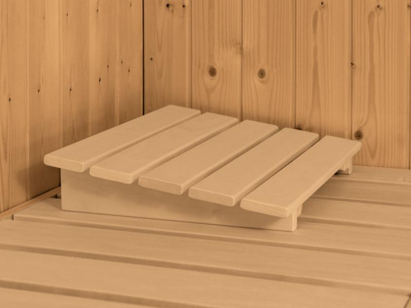 Karibu Sauna Variado inkl. 9 kW Bioofen ext. Steuerung, mit klassischer Saunatür -mit Dachkranz