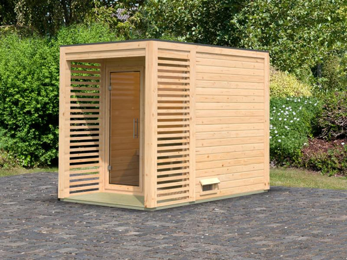 Karibu Saunahaus Angkor 1, 38 mm naturbelassen -ohne Ofen-