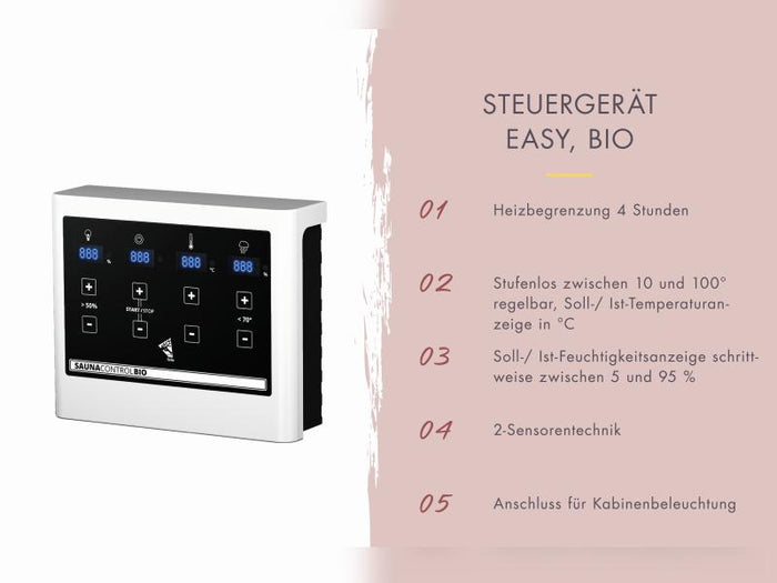 Karibu Saunahaus Angkor 1, 38 mm naturbelassen -inkl. 9 kW Bioofen ext. Steuerung-
