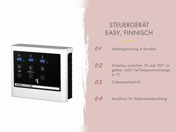Karibu Saunahaus Angkor 2, 38 mm naturbelassen -inkl. 9 kW Ofen ext. Steuerung-