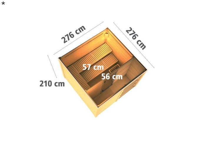 Karibu Saunahaus Cuben 38 mm inkl. 9-kW-Bioofen