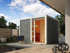 Karibu Saunahaus Cuben terragrau 38 mm ohne Ofen