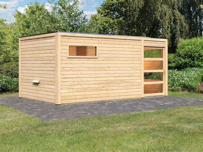 Karibu Saunahaus Hygge 38 mm- naturbelassen- ohne Ofen