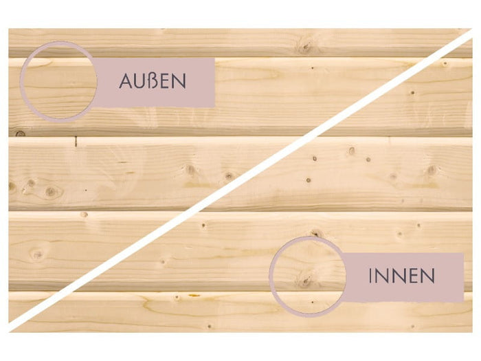 Karibu Saunahaus Hytti 0 38 mm - Ofen 9kW integr. Strg. - Iso-Tür naturbelassen