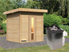 Karibu Saunahaus Hytti 2 38 mm - inkl. 9 kW Ofen integr. Steuerung - mit Energiespartür und Fußbode