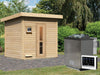Karibu Saunahaus Hytti 3  38 mm - inkl. 9 kW Bioofen ext. Steuerung - inkl. Energiespartür und Fußbo
