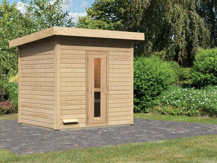Karibu Saunahaus Hytti 3  38 mm - ohne Ofen - inkl. Energiespartür und Fußboden