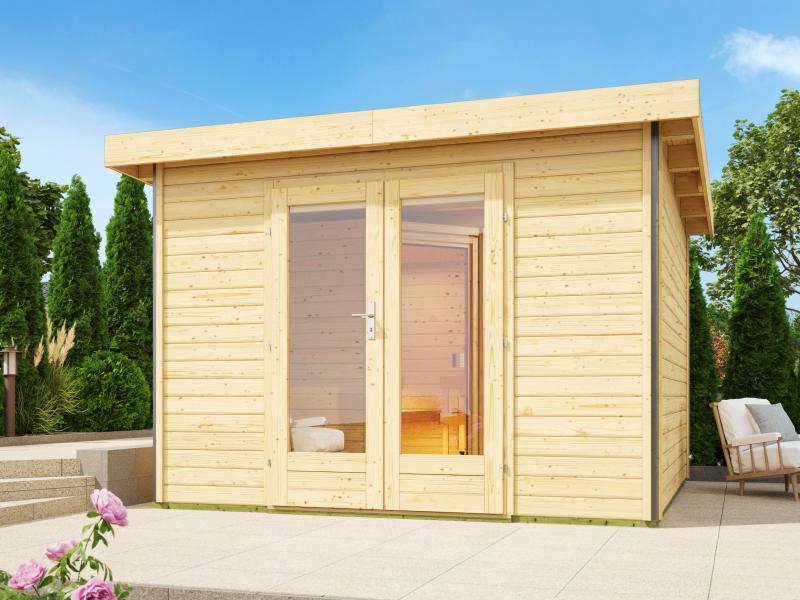 Karibu Saunahaus Mainburg 1 Set A ohne Ofen naturbelassen