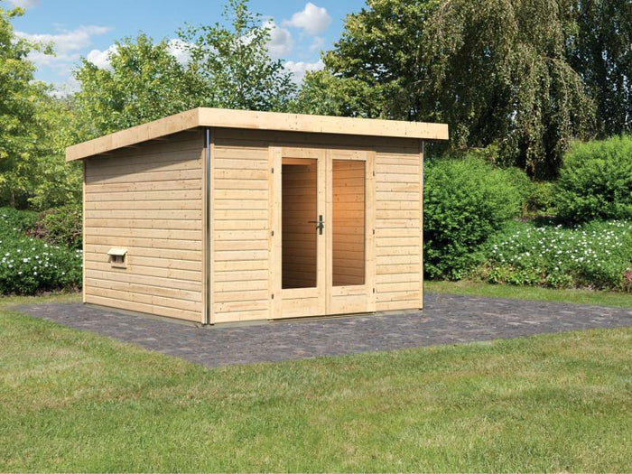 Karibu Saunahaus Mainburg 1 Set A ohne Ofen naturbelassen