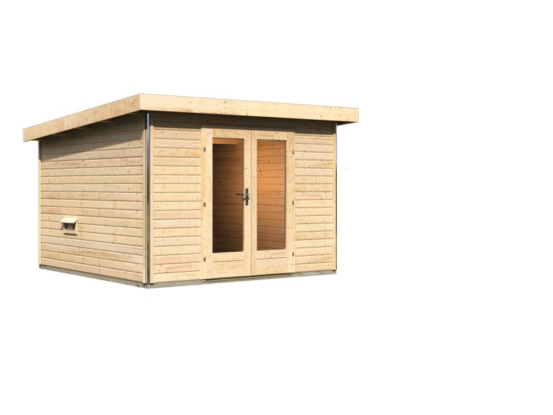 Karibu Saunahaus Mainburg 1 Set B ohne Ofen naturbelassen