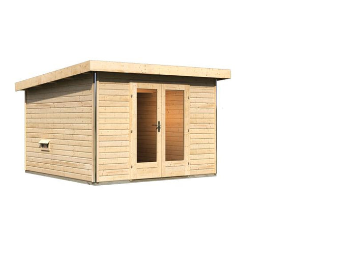 Karibu Saunahaus Mainburg 1 Set B ohne Ofen naturbelassen