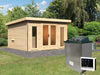 Karibu Saunahaus Mainburg 2 Set A naturbelassen -9 kW Ofen ext. Steuerung
