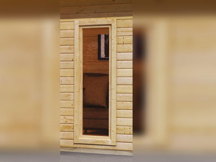 Karibu Saunahaus Mainburg 2 Set A ohne Ofen naturbelassen