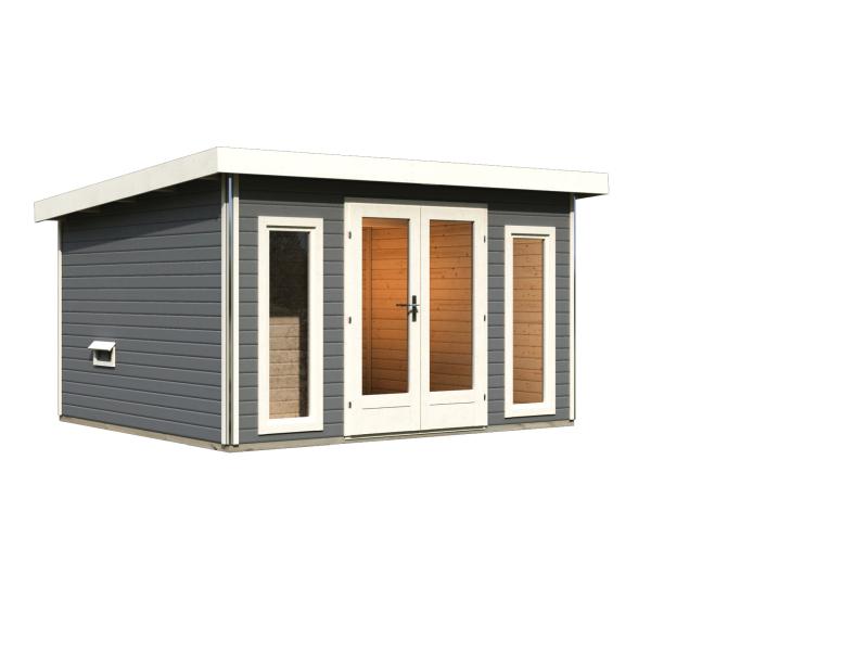 Karibu Saunahaus Mainburg 2 Set A ohne Ofen terragrau