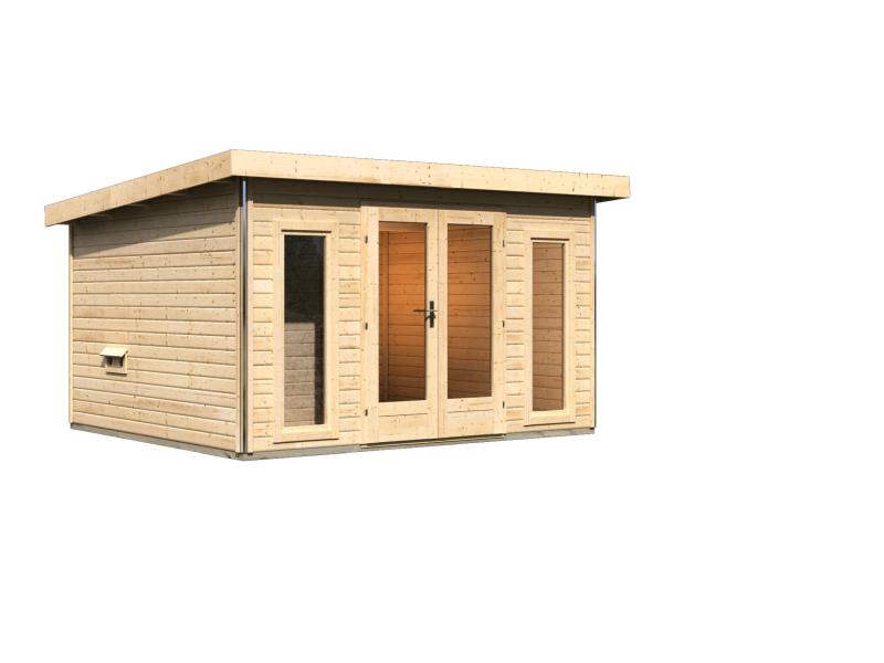 Karibu Saunahaus Mainburg 2 Set B ohne Ofen naturbelassen