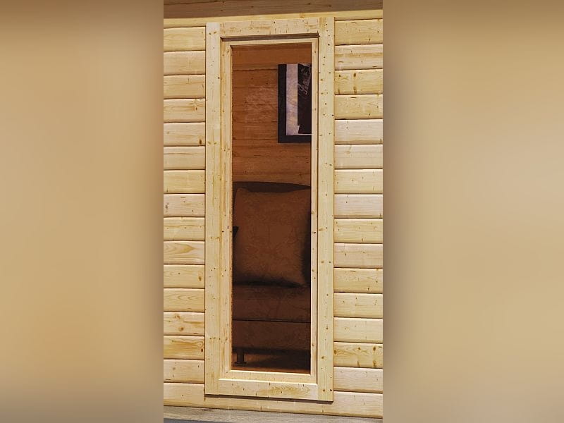 Karibu Saunahaus Mainburg 5 Set B naturbelassen- 9 kW Bioofen ext. Strg