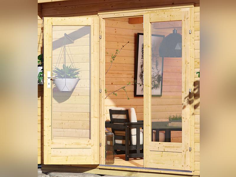 Karibu Saunahaus Mainburg 5 Set B ohne Ofen naturbelassen